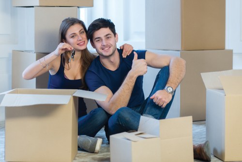 Removal company team following a safe and organised moving process
