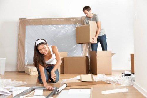Professional movers handling apartment access in Bermondsey