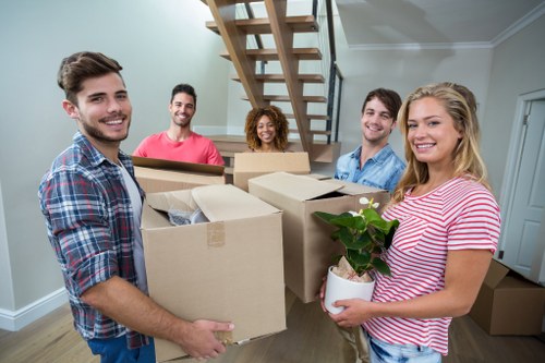 Office removals planning in Bermondsey with packed boxes and relocation checklist