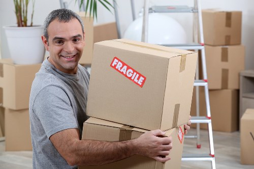 Man and van moving service in Bermondsey with van loading boxes