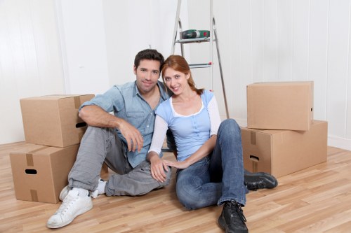 Household furniture and boxes prepared for removal services in Bermondsey