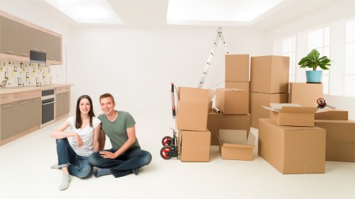 Preparing office items for relocation in a Bermondsey workspace