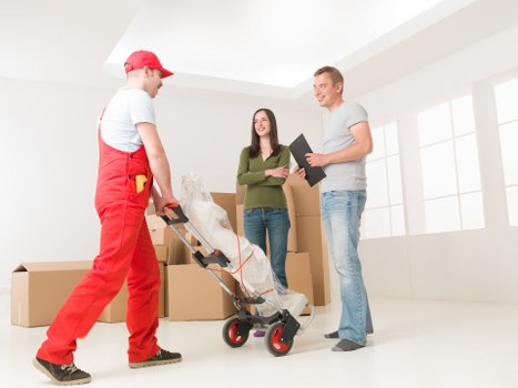 Team loading furniture during an office relocation in Bermondsey