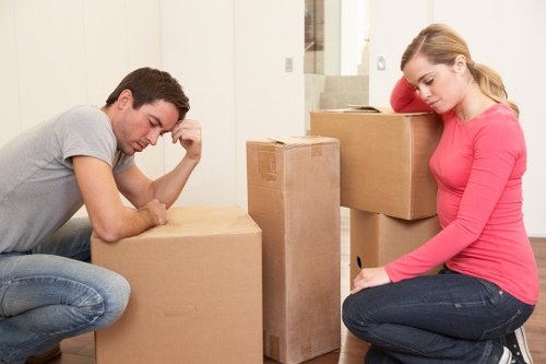 Careful packing materials for fragile items during a flat move