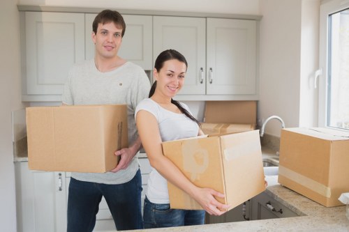 Packing household items carefully for a Bermondsey move