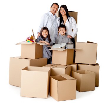 Packed boxes and furniture ready for Bermondsey flat removals